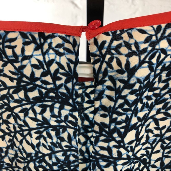 Michael Michael Kors Floral Top Size PL Blue Ivory Long Sleeve - Picture 4 of 7